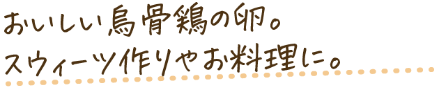 おいしい烏骨鶏の卵。スイーツやお料理に。